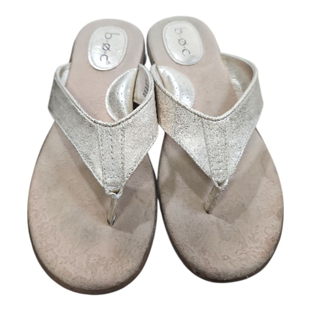 B.O.C. Born Gold Metalic Comfort Thong Slip-on Sandals Size 8 - Picture 3 of 8